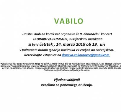 Dobrodelna Korakova pomlad - 14. marec 2019