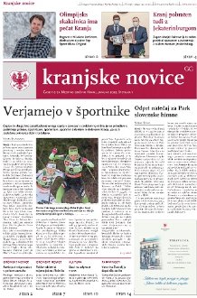 Kranjske novice Januar 2022 naslovnica