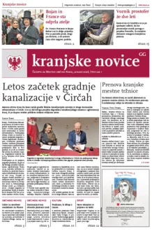 Kranjske novice Januar 2026 naslovnica